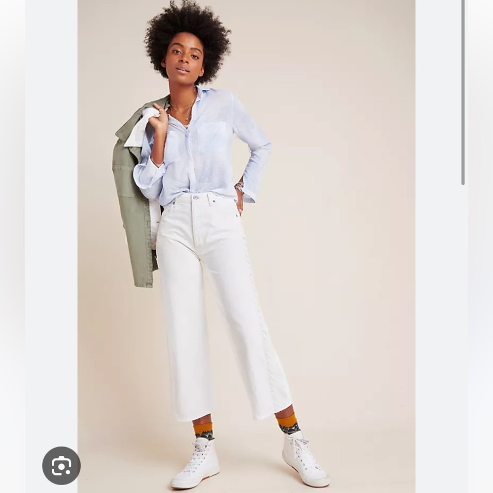 NWT Anthropologie Citizens of Humanity Sacha Vintage Wide Leg Braided Jeans 28